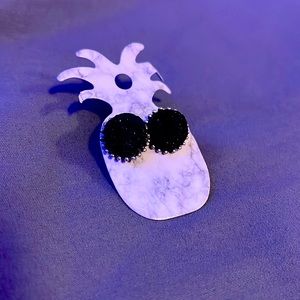 Black Crystal Stud Earrings